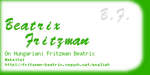 beatrix fritzman business card